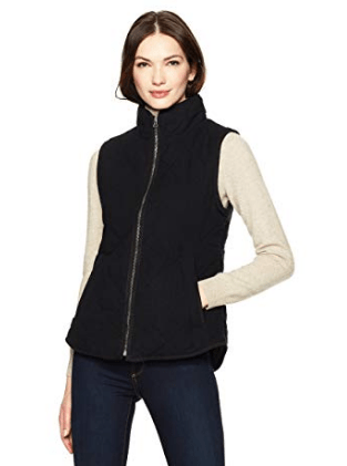 Black zip front vest by Amazon fashion label Haven