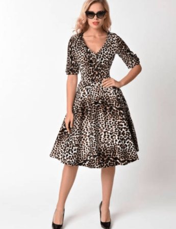 Leopard print swing dress from Unique Vintage