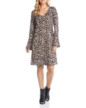 Bell Sleeve Dress in Leopard Print