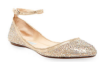 Gold sparkly flats for women