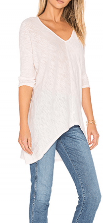 Cotton V-neck dolman sleeve tee shirt 