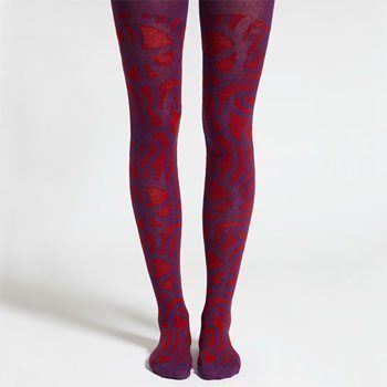 Marimekko Jau Red and Purple Tights