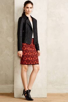 Jacquard Sweaterknit Pencil Skirt