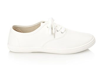 reusing old halloween costumes: product shot of white sneakers