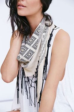 Geo-Fringe Triangle Scarf