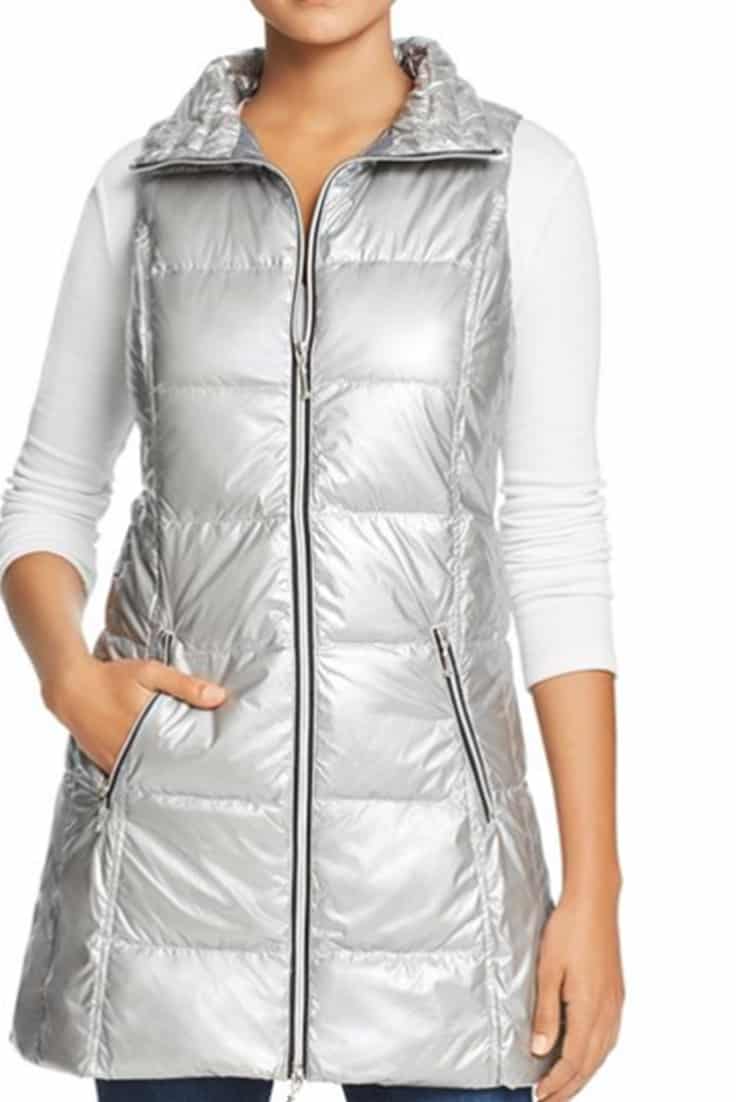 Silver puffer vest