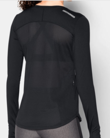 Black Under Armour Running Top with Mesh Back