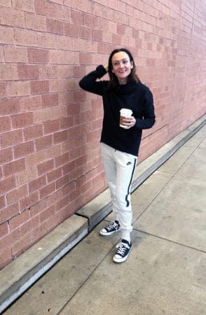 Nike joggers and roll-neck sweatshirt