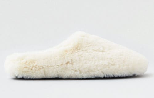 Plush ivory slipper