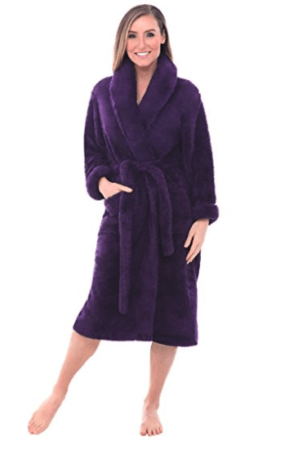 Purple microfiber robe