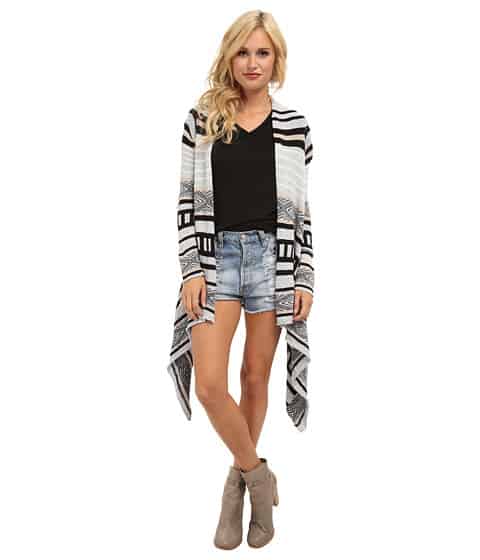 ralph lauren for less - woman wearing navajo inspired cardigan