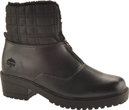 Black winter booties with lug sole 