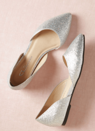 Silver flats with pointed toe