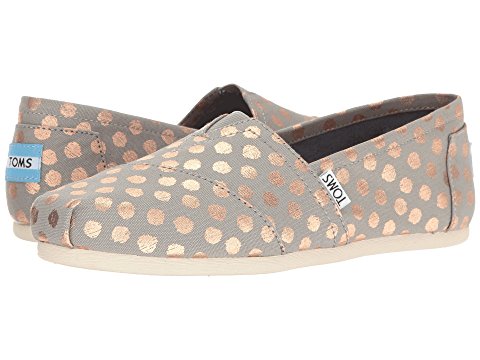 Toms flats with gold polka dots