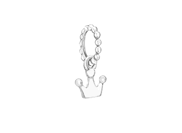 Sterling silver charm in the shape of a tiara