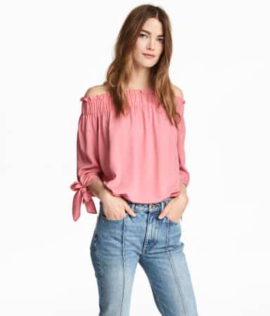 Three-quarter sleeve, off the shoulder top from H&M.