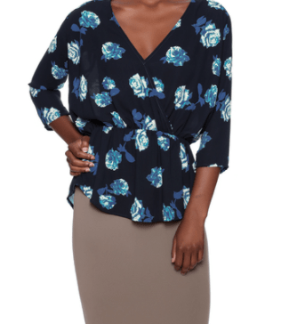 elastic waist collection - peplum top in floral print