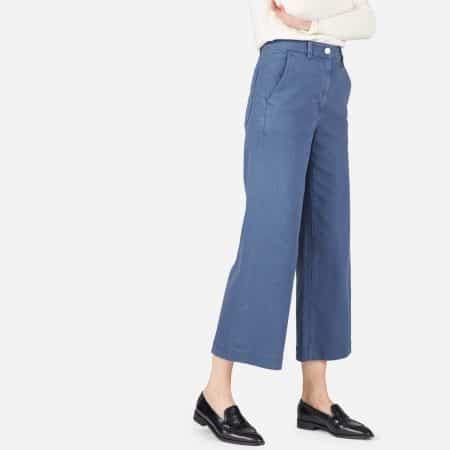 culottes - soft blue crop pants from Everlane