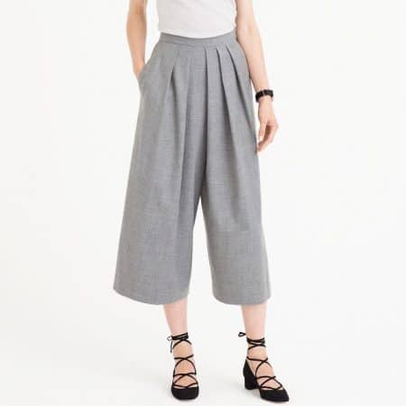 gray wool culottes