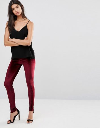 spring fashion 2017 must-haves - red velvet leggings