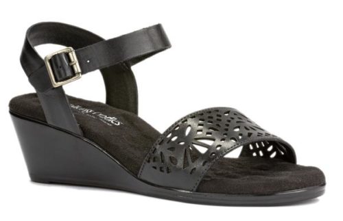 Black wedges with low heel