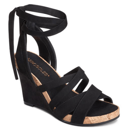 Black strappy wedge