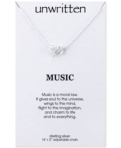 Sterling silver pendant of music notes