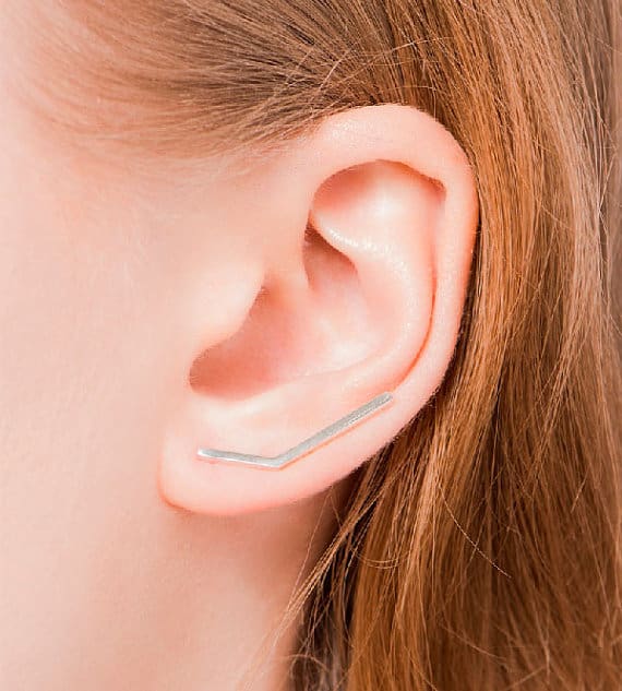 Silver earpin