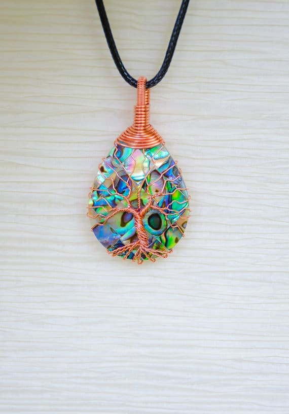 Colorful pendant made of recycled materials