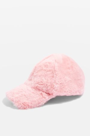 Pink faux fur cap 