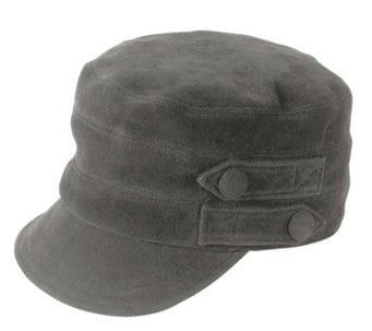 Gray suede boaters cap