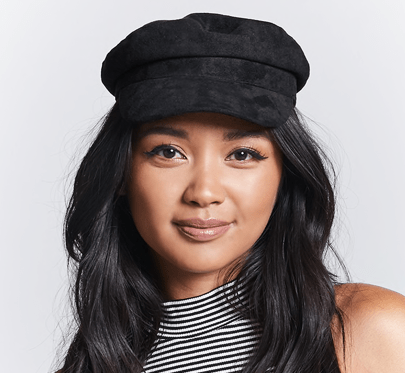 Faux suede cabby hat