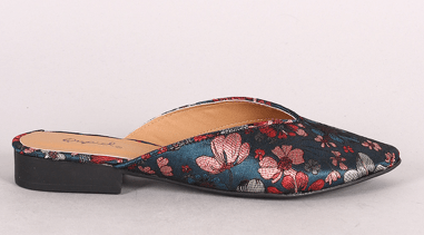 Satin brocade mule