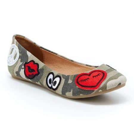 Camo ballet flats with patches 