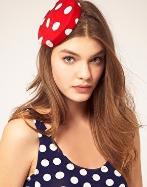 Red Polka Dot Pill Box Hat