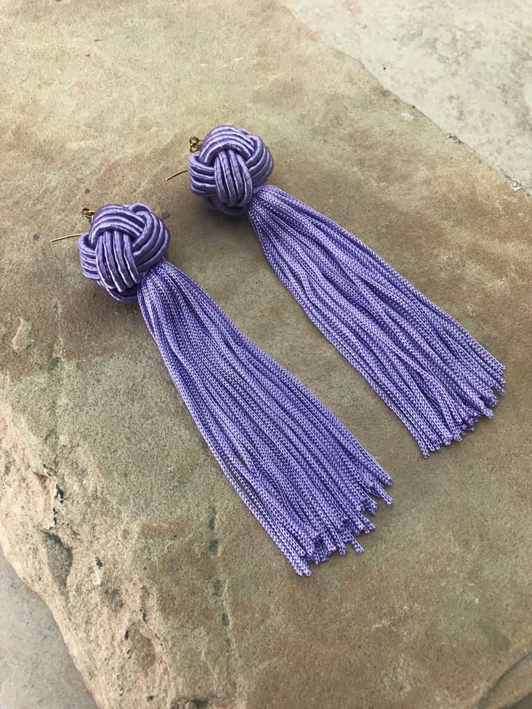 Astrid knot earrings in lilac 