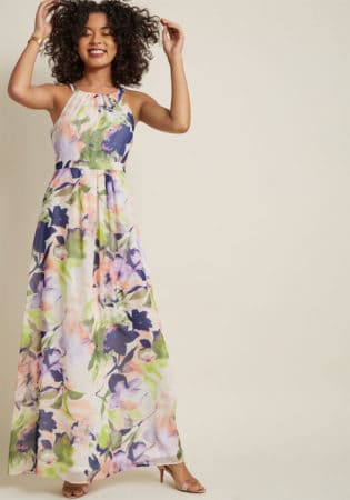 Floral halter top maxi dress from Modcloth