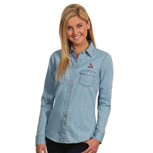 st louis cardinals chambray shirt 