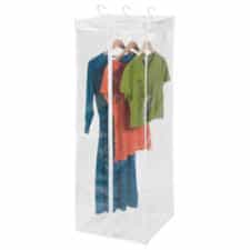 clear bag with hanging clothes