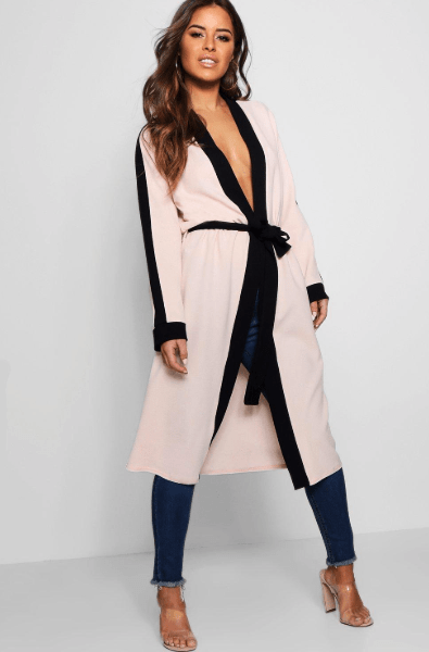 Two tone duster for petites