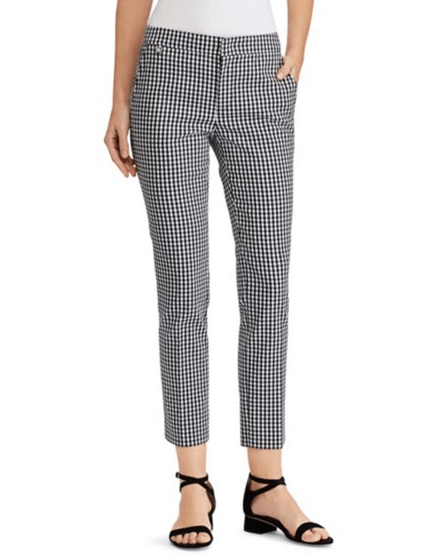 Petite checked pants