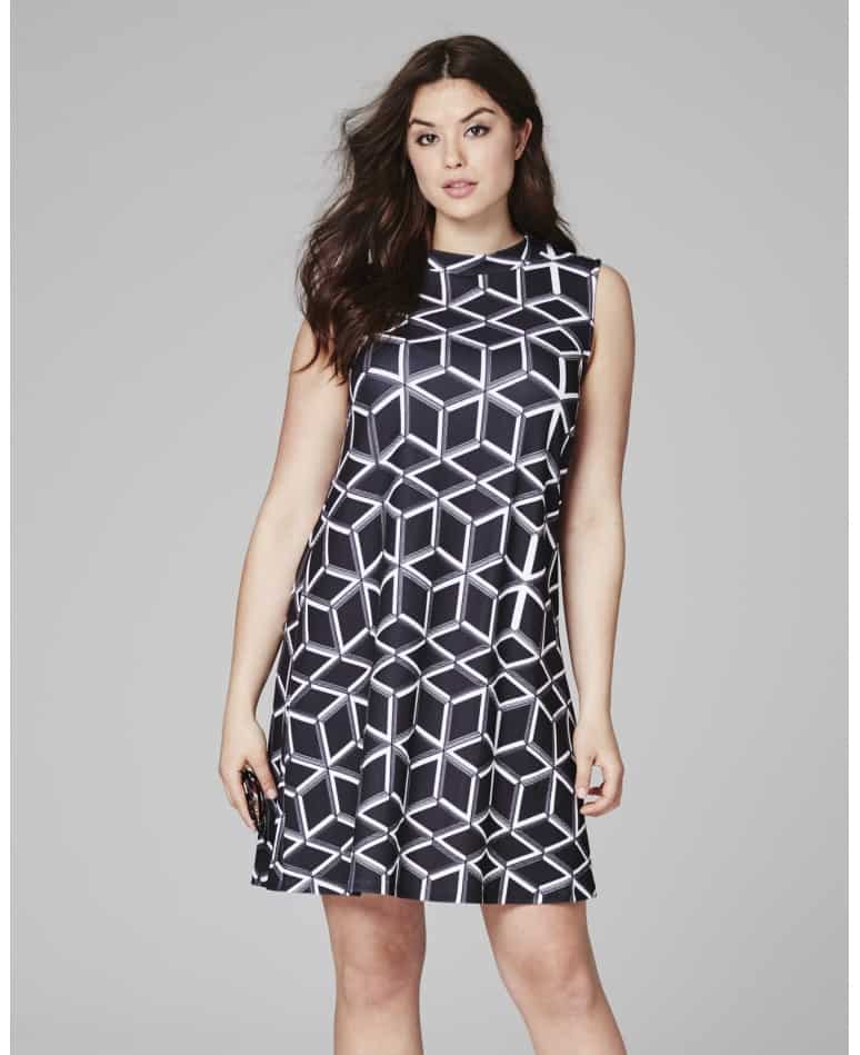 geometric pattern work dress