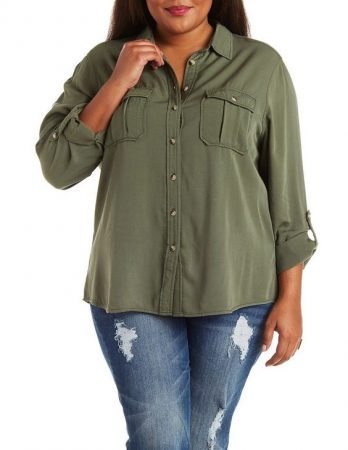 Button up military shirt, $15, Charlotte Russe