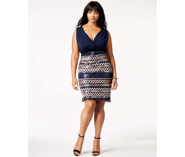 Trixxi Plus Size Cowl-Neck Sequined Party Dress, $81 (on sale), Macy's