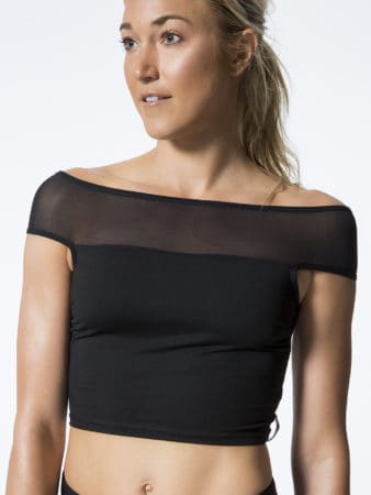 Black crop top gym wear