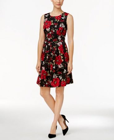 date night dresses - floral fit and flare dress 