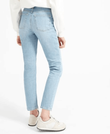 Light wash straight jeans for women over 50