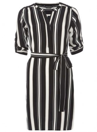 Black and camel stripe shirt dress, $39, Dorothy Perkins