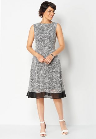 knee length dress with pleats and polka dots - wedding fashion for women over 60 collection