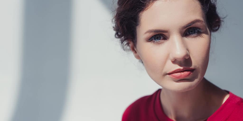 Close up of pretty, older woman